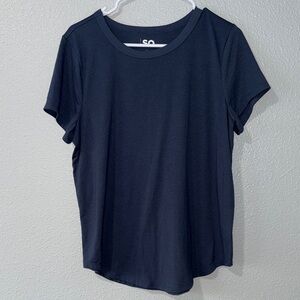 SO Women's Classic Navy Blue Short Sleeve Top